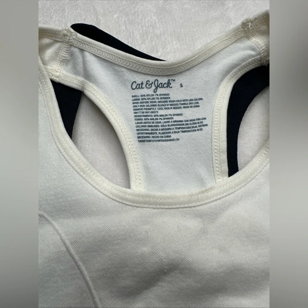 Cat & Jack Girls Sport bra seamless Pullover Black  & white 2pk Size S